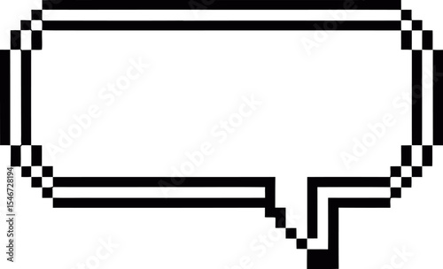 Pixel speech bubble vector graphic design element for retro games and social media posts and design projects editable stock vector illustration
