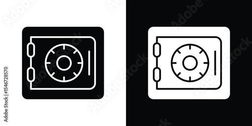 Bank vault icon of a flat style vector