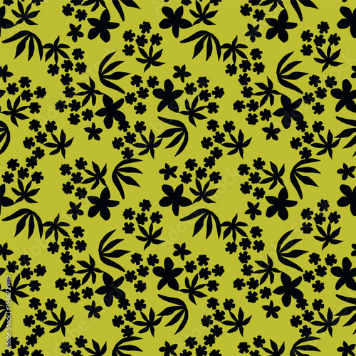 Cute feminine seamless watercolor pattern with little tiny wildflowers, hand drawn