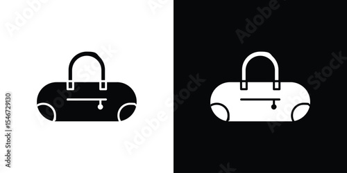 Barrel handbag icon of a flat style vector