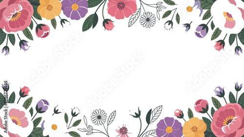 Floral frame background with colorful flowers vector illustration for design and decoration use editable stock vector illustration