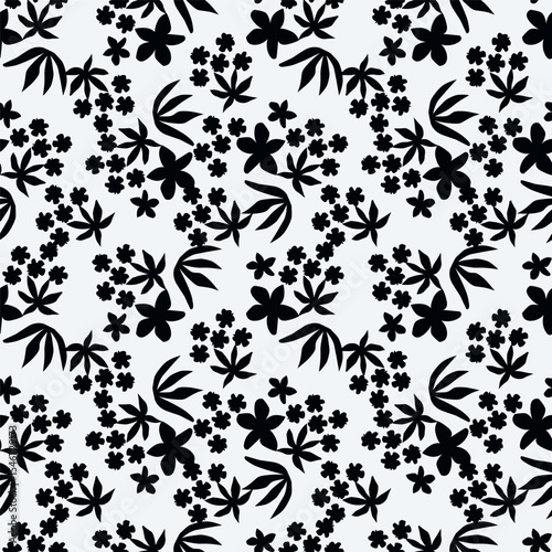 Cute feminine seamless watercolor pattern with little tiny wildflowers, hand drawn
