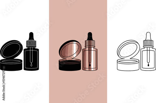 Beauty product skincare set illustration for cosmetic brand promotion and social media marketing design editable stock vector illustration
