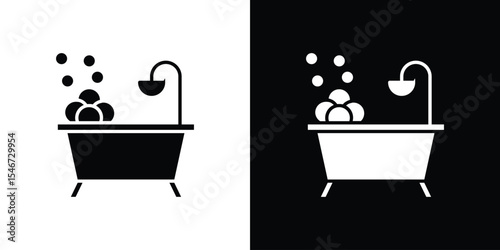 Bathtube icon of a flat style vector