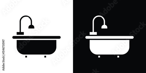 Bathtube icon of a flat style vector