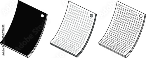Graphic design notebook paper illustration grid paper black paper stationery art design concept 100char editable stock vector illustration