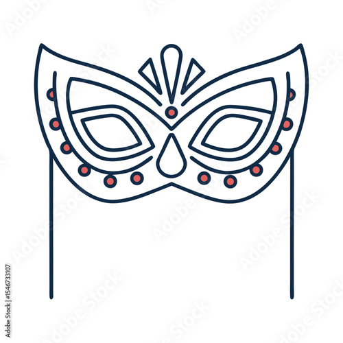 Carnival mask icon in elegant outline
