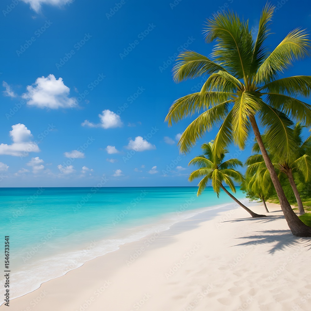 Fototapeta premium tropical beach with palm trees