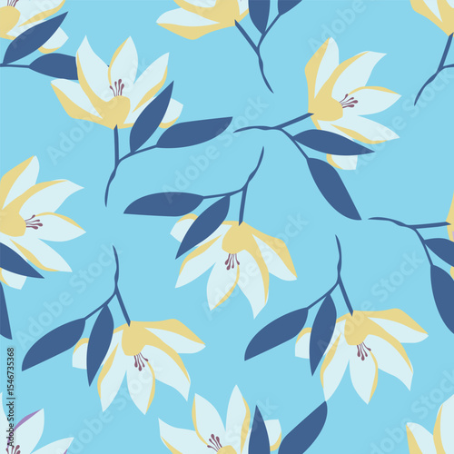 Cute feminine seamless watercolor pattern with little tiny wildflowers, hand drawn