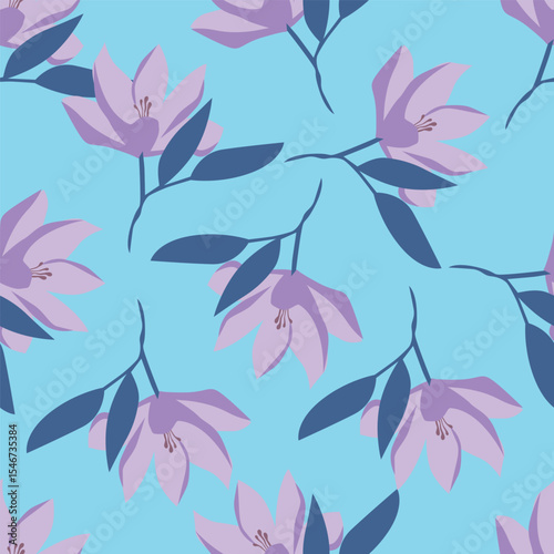 Cute feminine seamless watercolor pattern with little tiny wildflowers, hand drawn