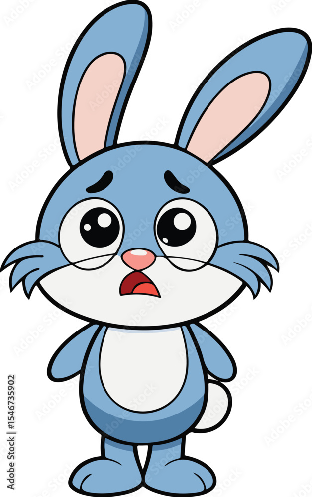 Obraz premium Crying cartoon bunny and rabbit vector art 