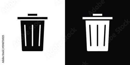 Bin icon of a flat style vector