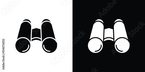 Binoculars icon of a flat style vector