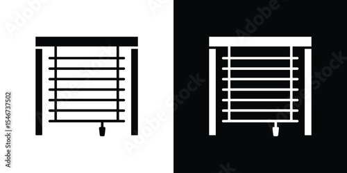 Blinds open icon of a flat style vector