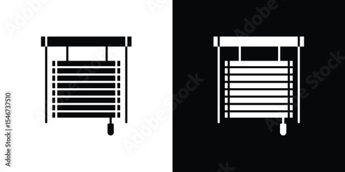 Blinds open icon of a flat style vector