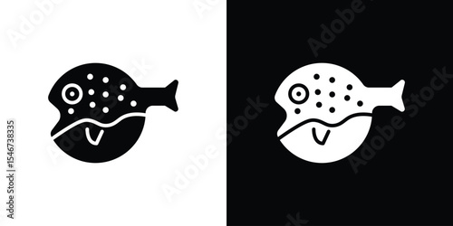 Blowfish icon of a flat style vector