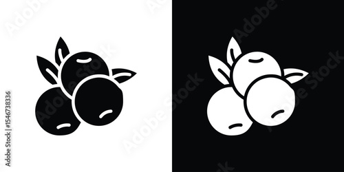 Blueberries icon of a flat style vector
