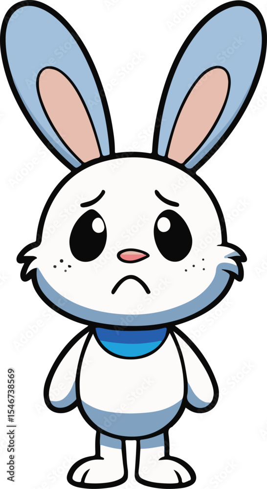 Obraz premium Crying cartoon bunny and rabbit vector art 