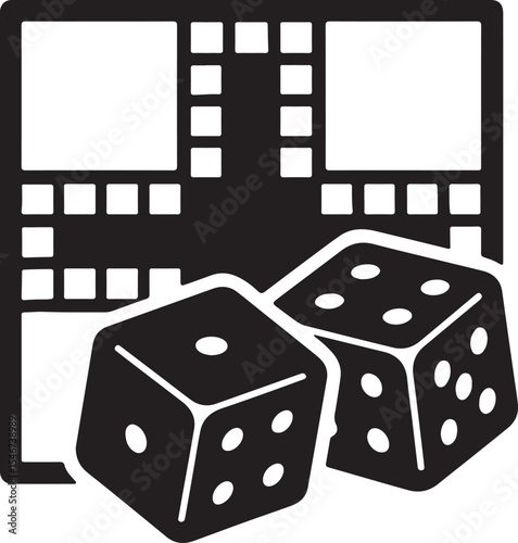 black dice on white background