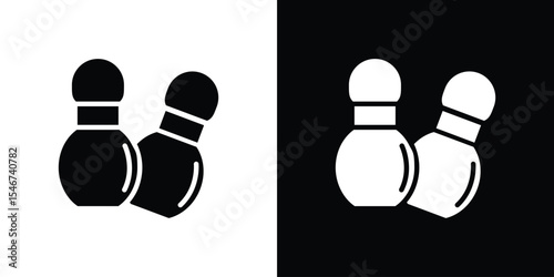 Bowling pins icon of a flat style vector