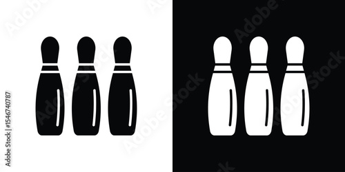 Bowling pins icon of a flat style vector