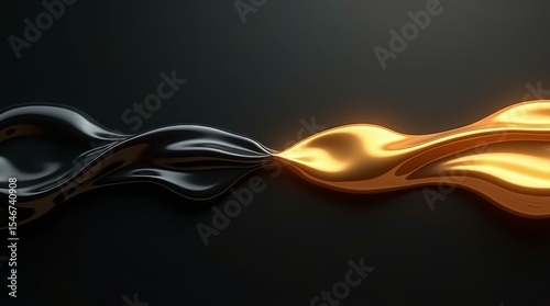 Liquid transition from gold to oil – modern banner for economic trends and commodity price visuals.