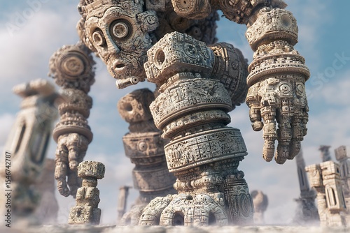 Ancient fractal guardian whose dismantled parts each become smaller sentinels