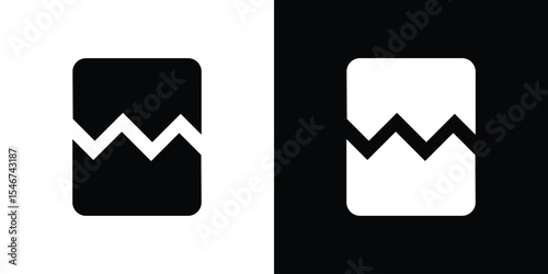 Broken Image icon of a flat style vector