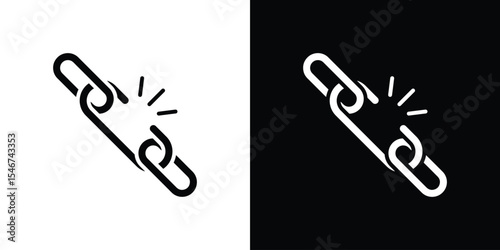 Broken link icon of a flat style vector
