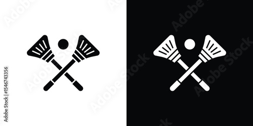 Broom-ball icon of a flat style vector