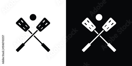 Broom-ball icon of a flat style vector