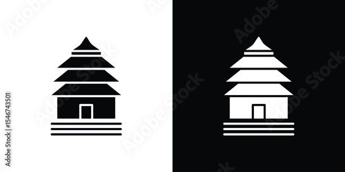 Buddhist temple icon of a flat style vector