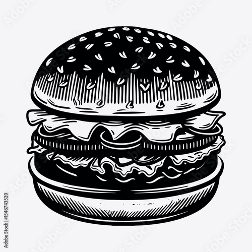 Fast food a hamburger vector