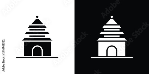 Buddhist temple icon of a flat style vector