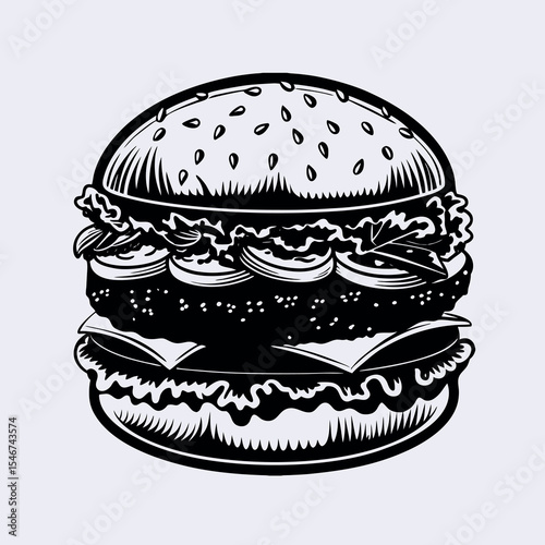 Fast food a hamburger vector