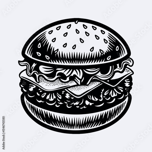 Fast food a hamburger vector