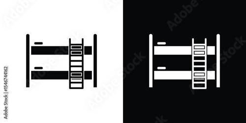 Bunk bed icon of a flat style vector