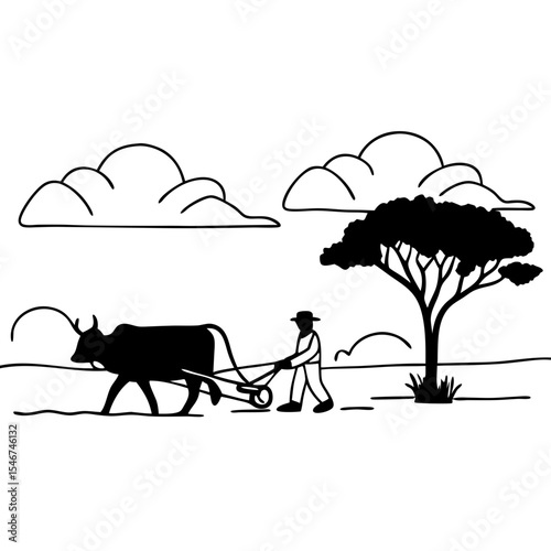 Ploughing Farm Illustration Guide