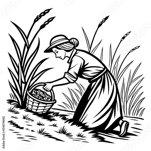 Field Harvest Illustration