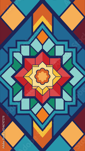 Intricate geometric design in warm tones seamless pattern with transparency for versatile applications