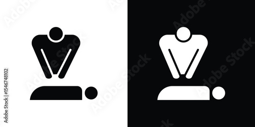 CPR icon of a flat style vector