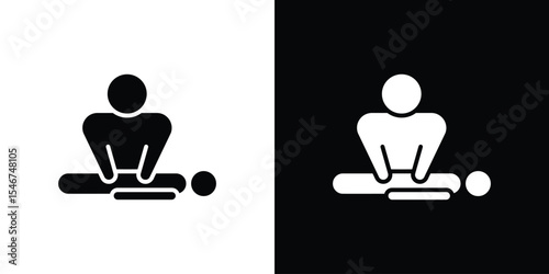 CPR icon of a flat style vector