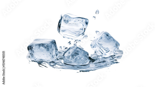 Wallpaper Mural ice cubes isolated on white Torontodigital.ca