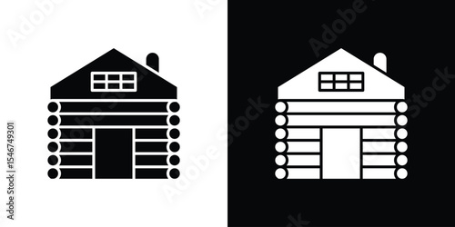 Cabin icon of a flat style vector