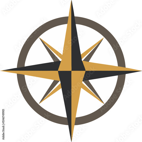 Vintage Travel Compass Vector Icon