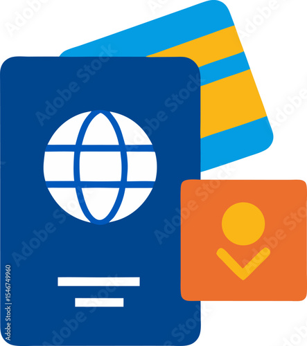 Passport And Tickets Travel Icon