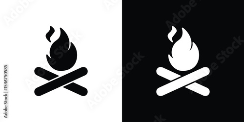 Campfire icon of a flat style vector