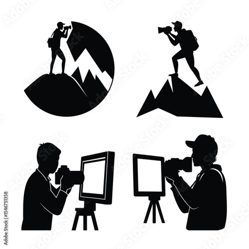 photographer silhouette bundle design  