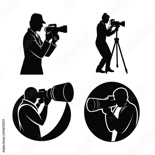 photographer silhouette bundle design  