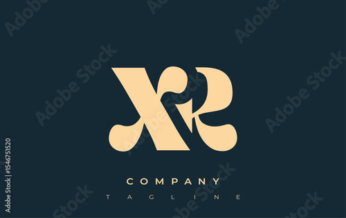 XR Creative Abstract Typography Logo Design. Elegant logo combining bold typography and creative shapes, ideal for branding and identity solutions.
